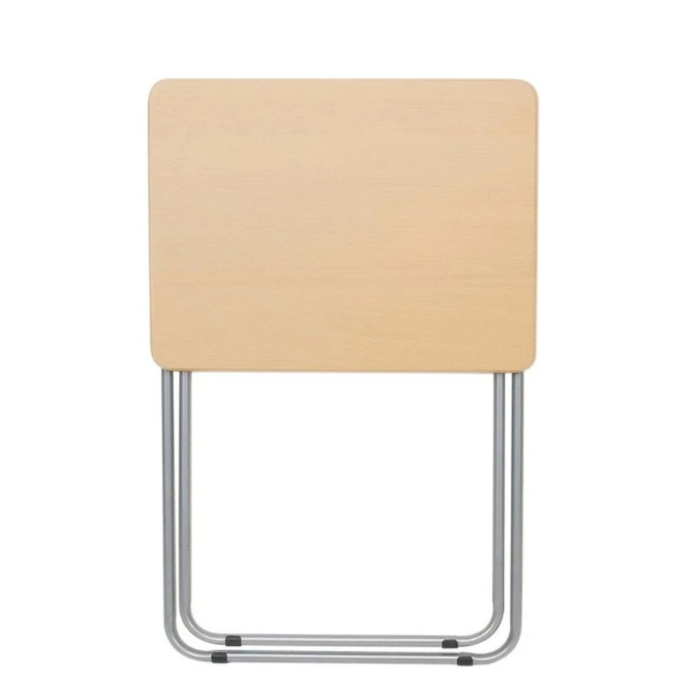 Tavolo Pieghevole 66x48x38cm Legno Argento Salvaspazio