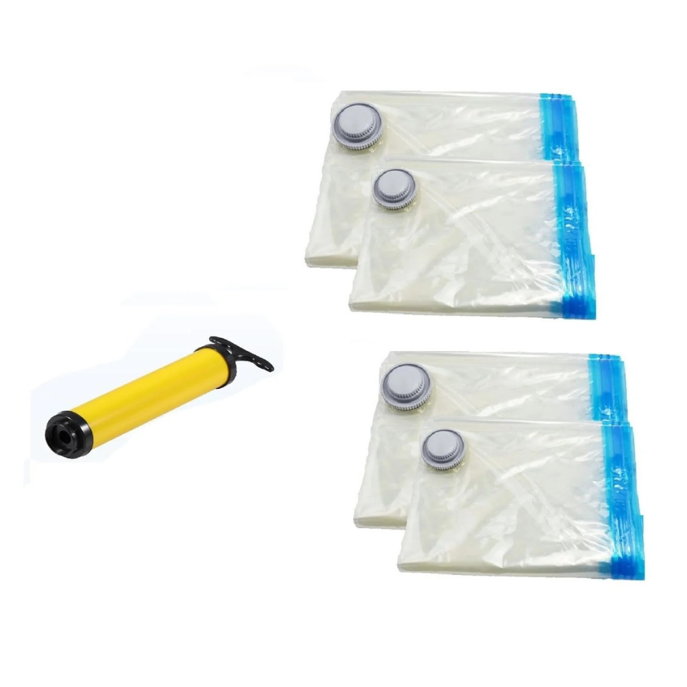 Sacchetti Sottovuoto Salvaspazio Set 2 Pezzi XXL+L con Pompa Manuale