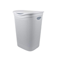 Portabiancheria 55L Bianco Coperchio Intreccio Polipropilene