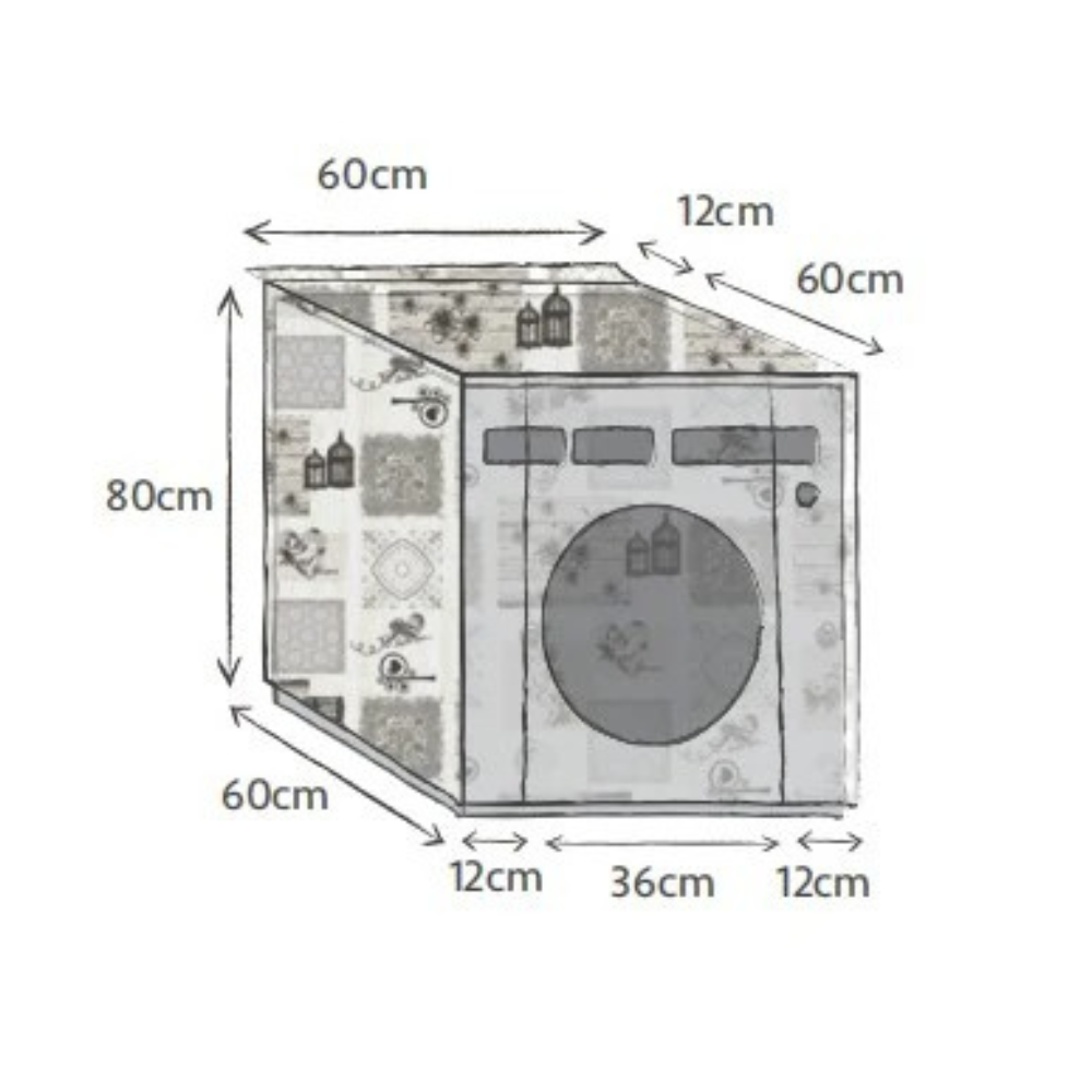 Coprilavatrice Impermeabile PVC 60x40x80cm con Cerniera - Protezione Completa 4 Lati