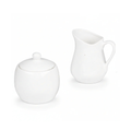 Ensemble petit-déjeuner FOFO' comprenant un pot à lait et un sucrier en céramique blanche brillante