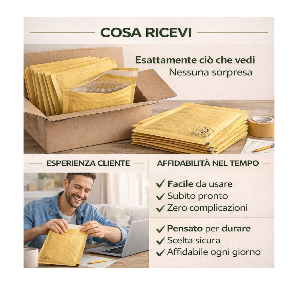 Buste Imbottite Pluriball 22x26 cm, 100 Pezzi Resistenti