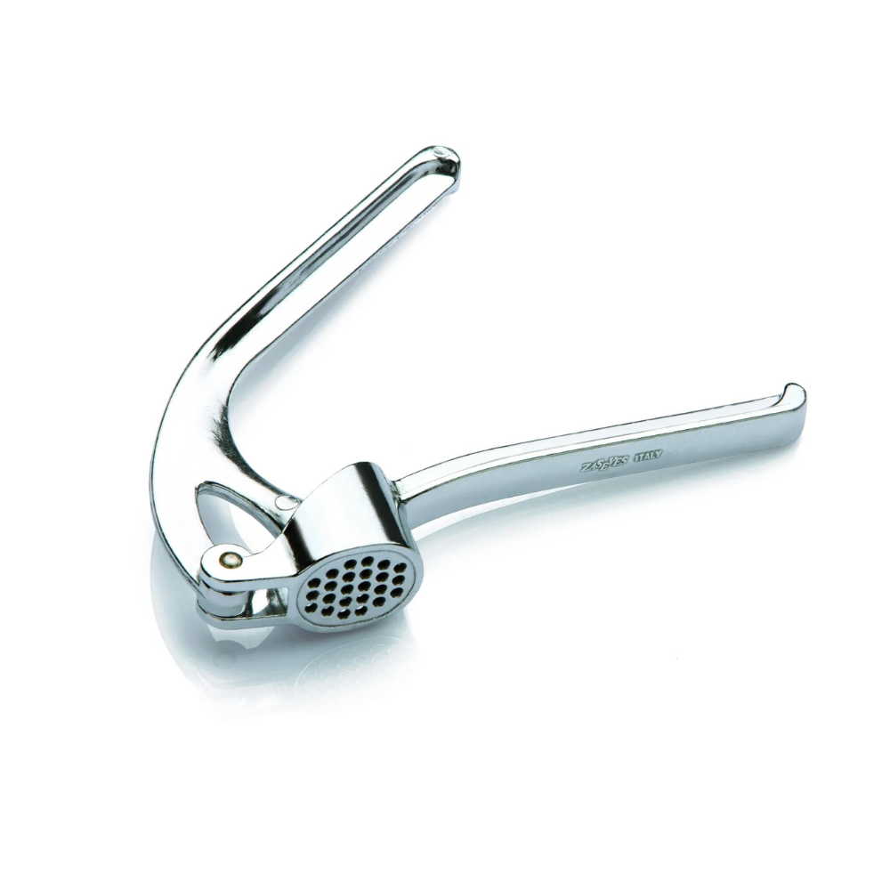 Zaseves Expert Garlic Press, Kitchen Press, Professional Aluminum Mincer, Manual Garlic Press, Easy to Clean, Made in Italy, Small