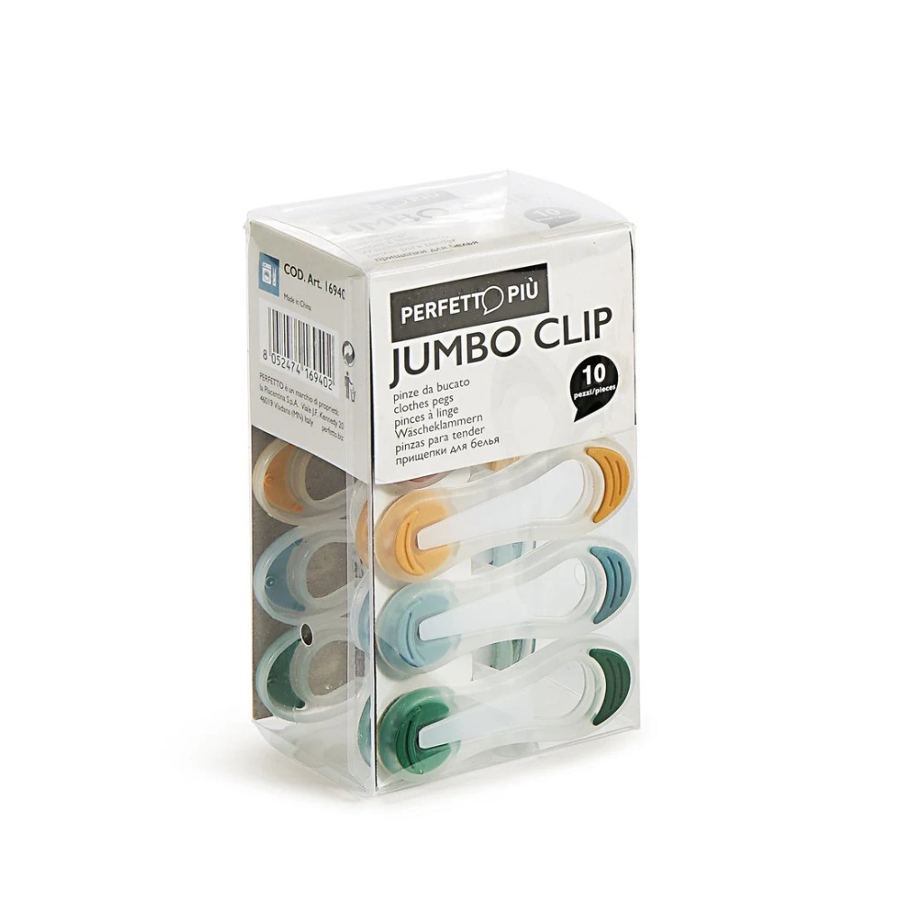 Jumbo Clip Pinza, Plastica, Multicolore, 2.5x3.5x7 cm