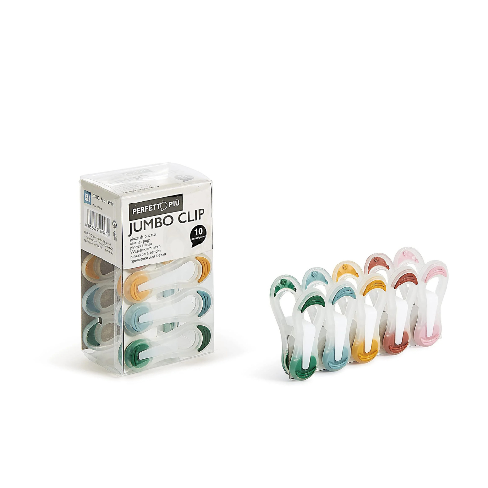 Jumbo Clip Pinza, Plastica, Multicolore, 2.5x3.5x7 cm