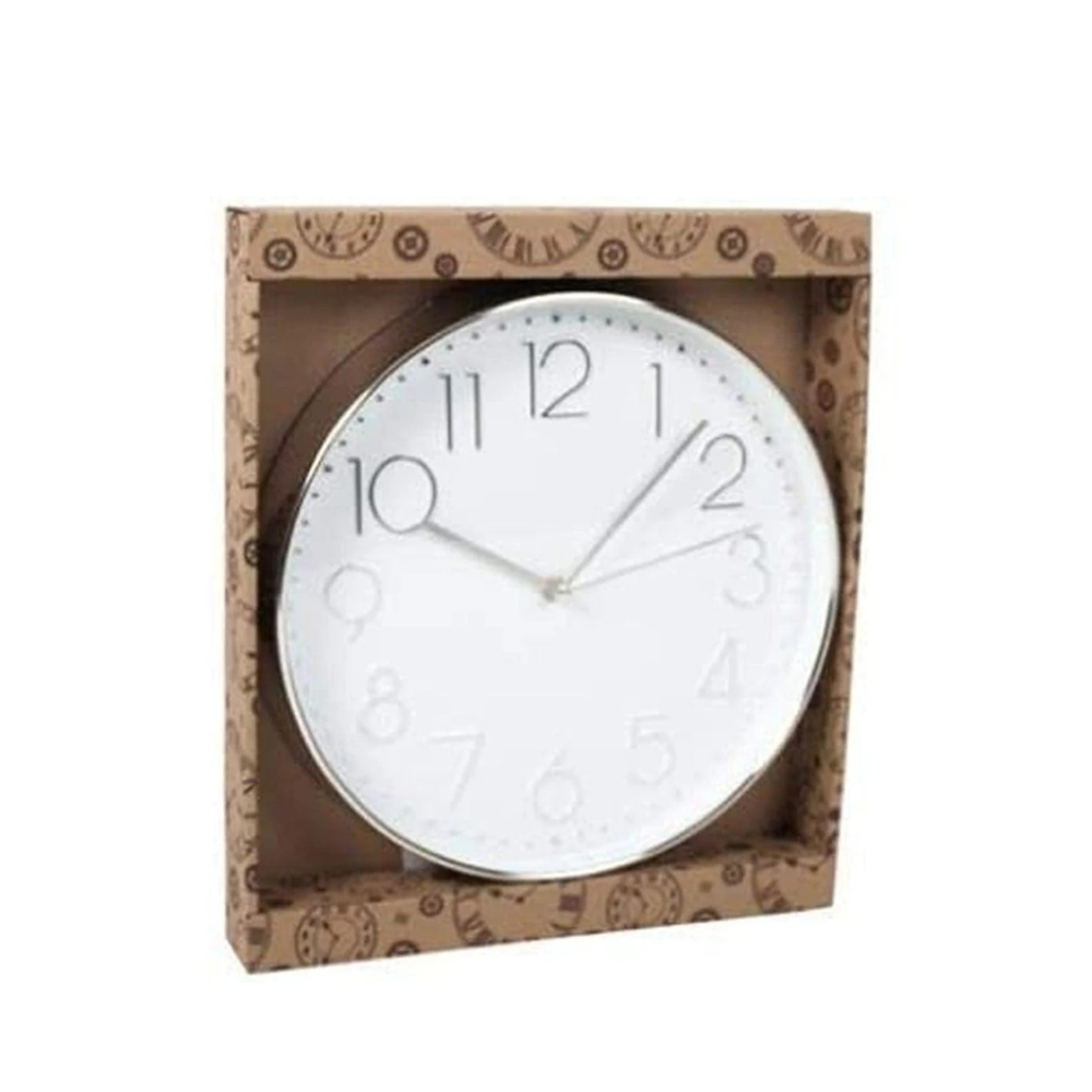 BAKAJI Round Wall Clock Quick Easy Hook Elegant Modern Design with Large Numbers Mixed Assortment Easy to Read Decor for Home Office Versatile Dimensions 30.5 cm