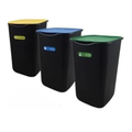 Set 3 Pattumiere 50L Raccolta Differenziata Interno/Esterno