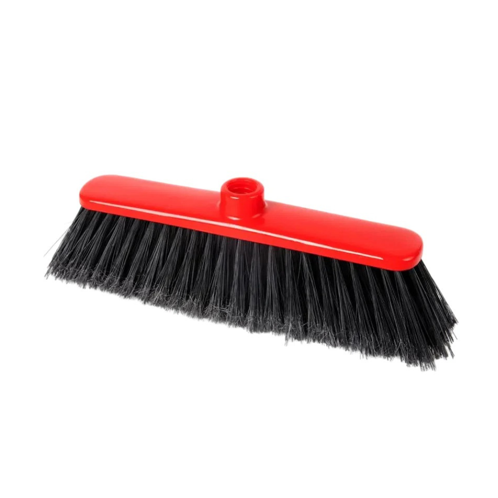 Balai d'intérieur à tête rouge - Nylon économique pour tous types de sols, idéal pour le carrelage, couleur rouge
