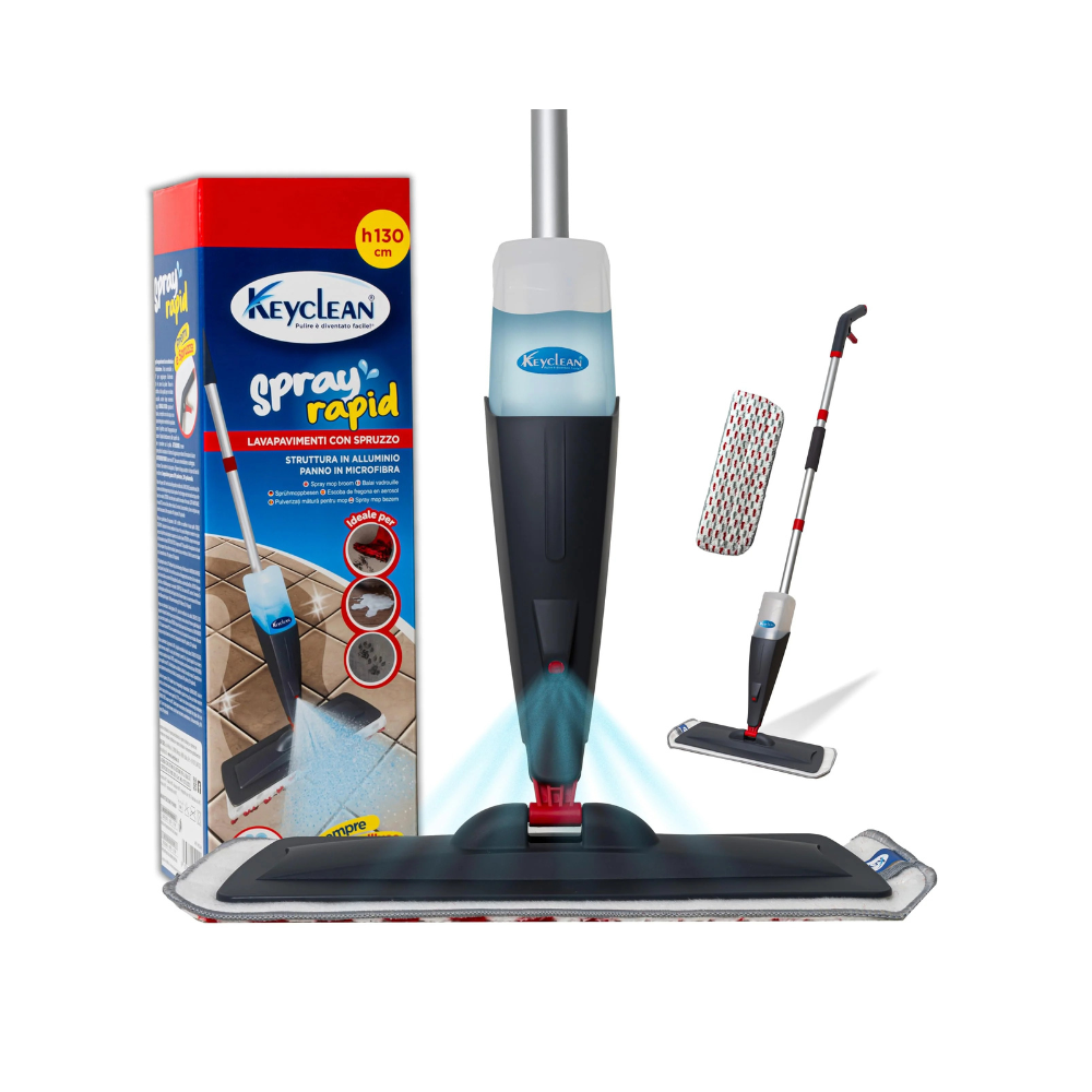 Scopa Lavapavimenti Spray Microfibra 130cm Alluminio