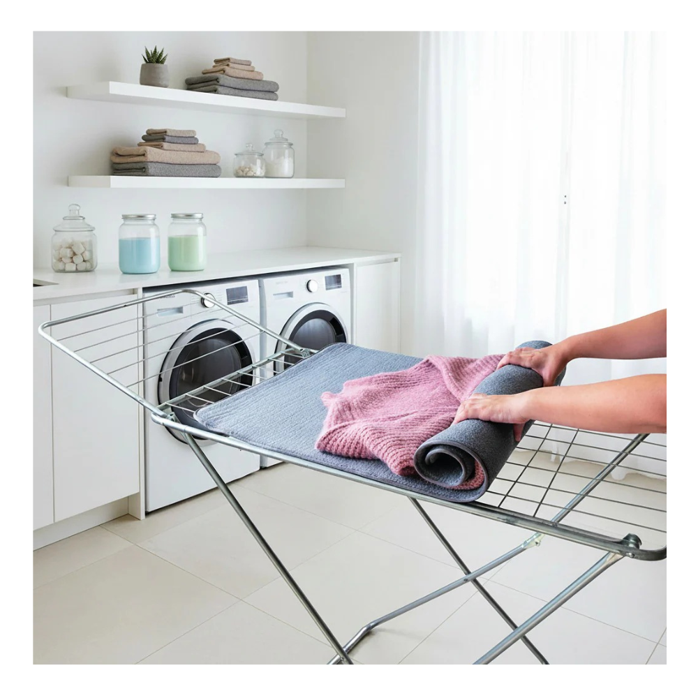 Telo asciuga maglioni in microfibra PERFETTO, per lana e capi delicati, 54 × 105 cm