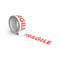 Nastro Adesivo FRAGILE 50mm x 66m Bianco/Rosso BOPP 28µ
