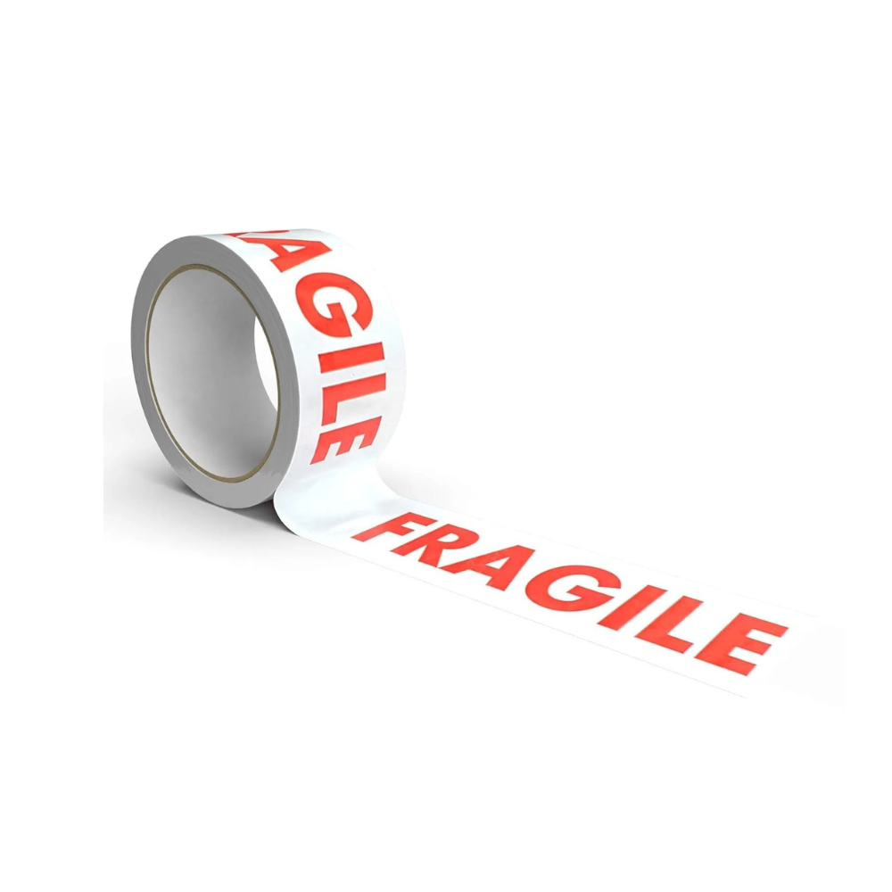 Nastro Adesivo FRAGILE 50mm x 66m Bianco/Rosso BOPP 28µ