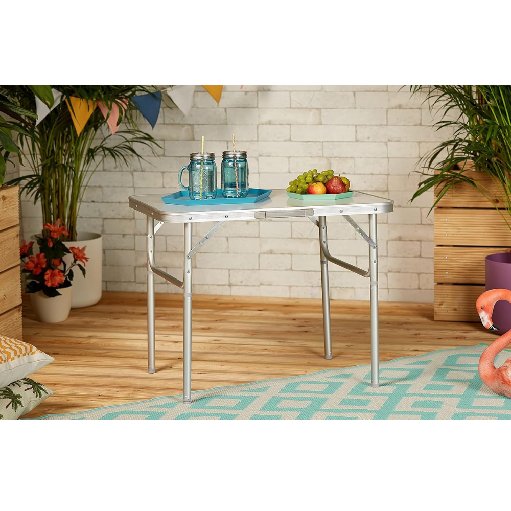 Tavolo Pieghevole Alluminio 75x55cm Regolabile Campeggio