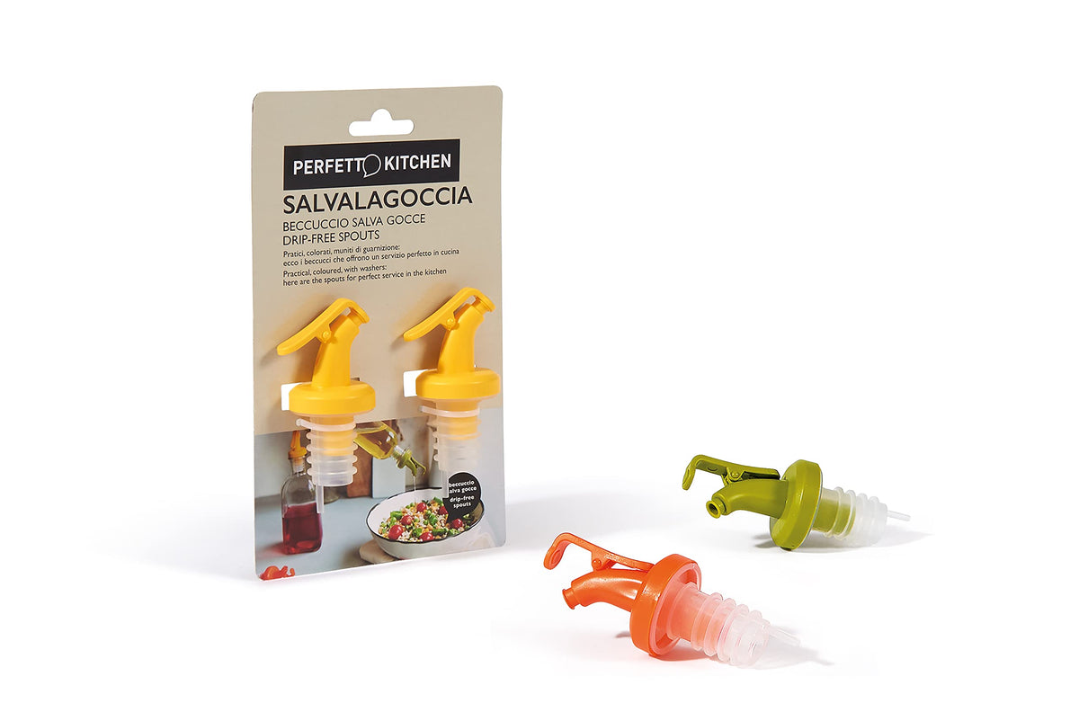 Bouchon anti-goutte pour huile et vinaigre - Ensemble multicolore de 2 pièces