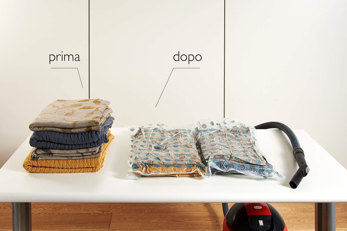 Perfetto 0362F Space-Saving Vacuum Storage Bag - Ideal for Clothes and Linens, 80% Polyethylene, 20% Polyamide, Avio or Powder, 70x90 cm, 2 Pieces