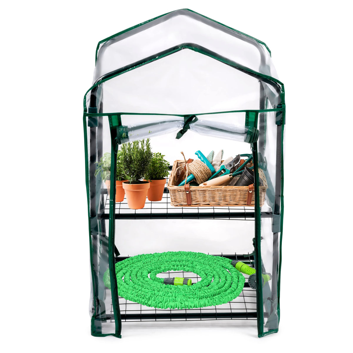 Serra Giardino Kinzo 45x50x80cm 2 Ripiani Telo PVC
