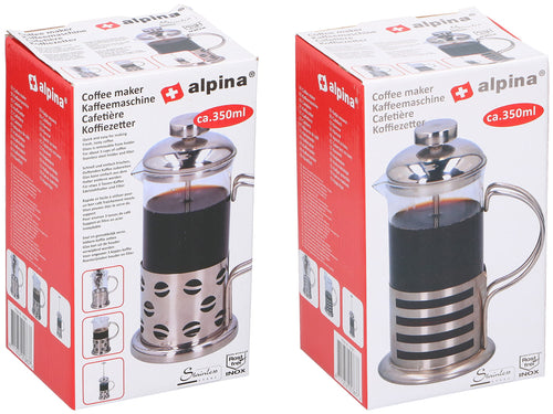 350ml Stainless Steel and Glass French Press Coffee Maker