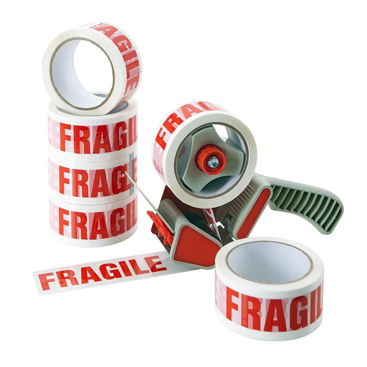 Nastro Adesivo FRAGILE 50mm x 66m Bianco/Rosso BOPP 28µ