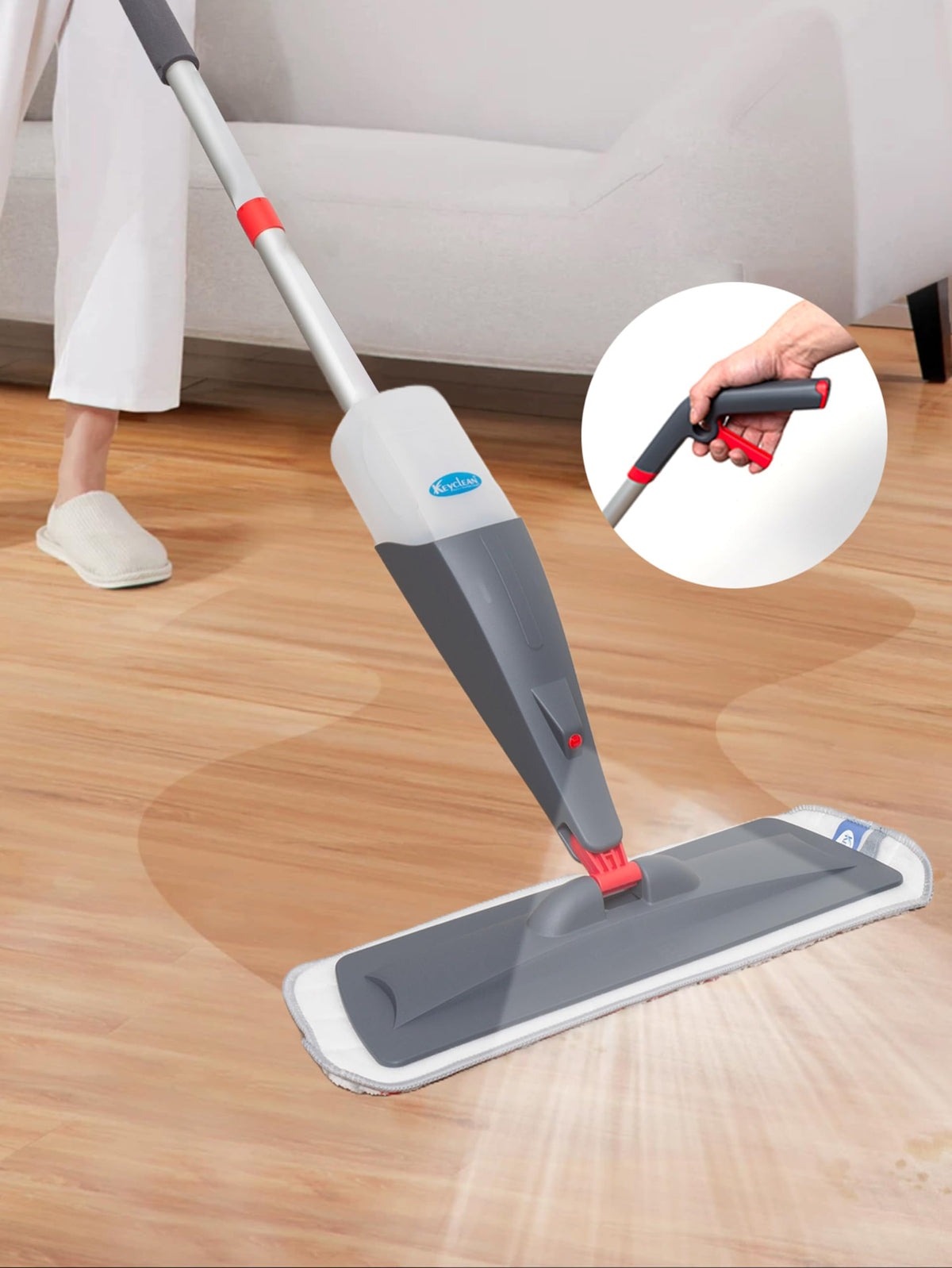 Scopa Lavapavimenti Spray Microfibra 130cm Alluminio