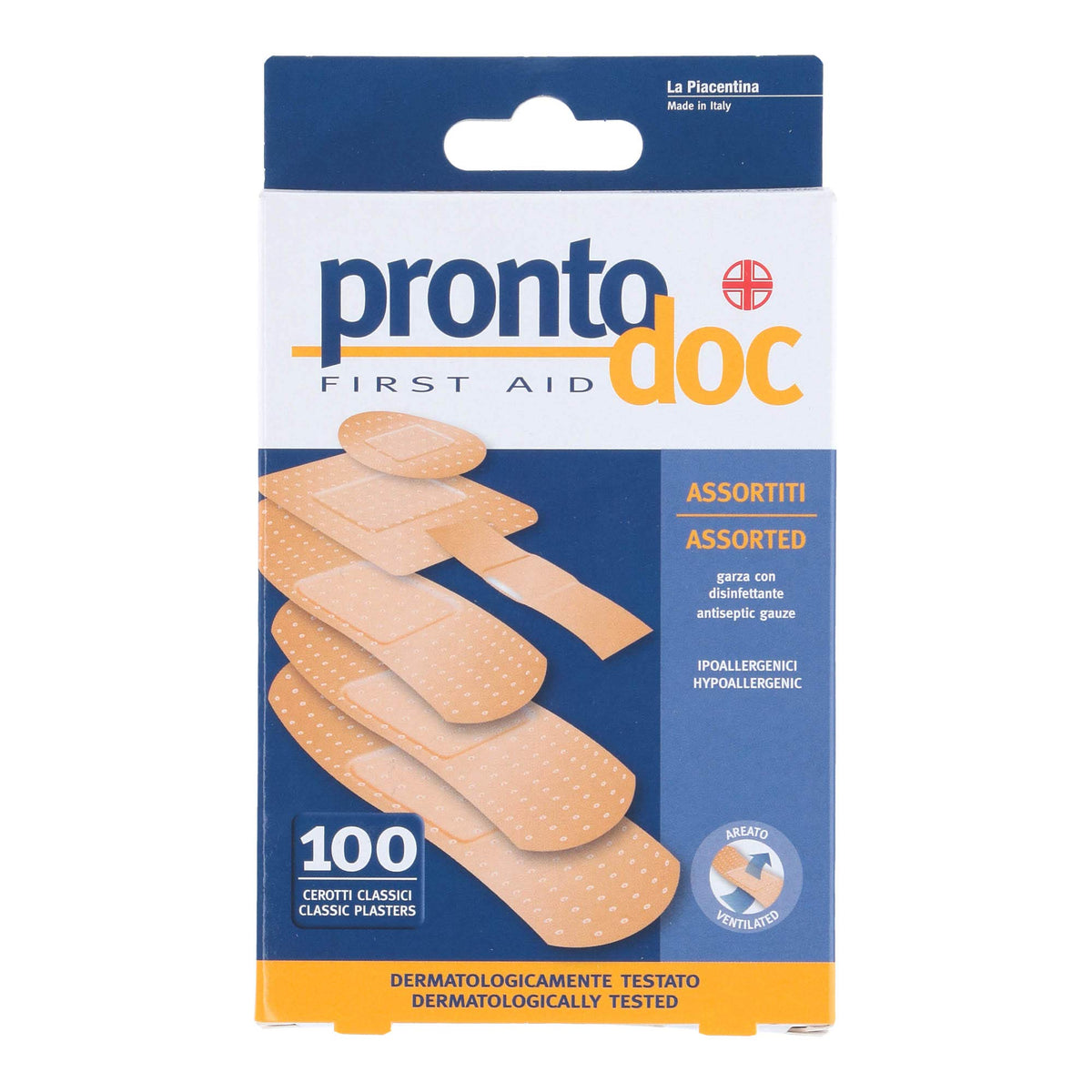Cerotti Classici Assortiti con Clorexidina - Confezione da 2 (100 Cerotti) | PRONTO DOC