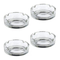 Ensemble de 4 cendriers en verre Relaxdays, porte-cendriers pour la maison et le bar, porte-cigarettes, H x D : 3,5 x 11 cm, transparent