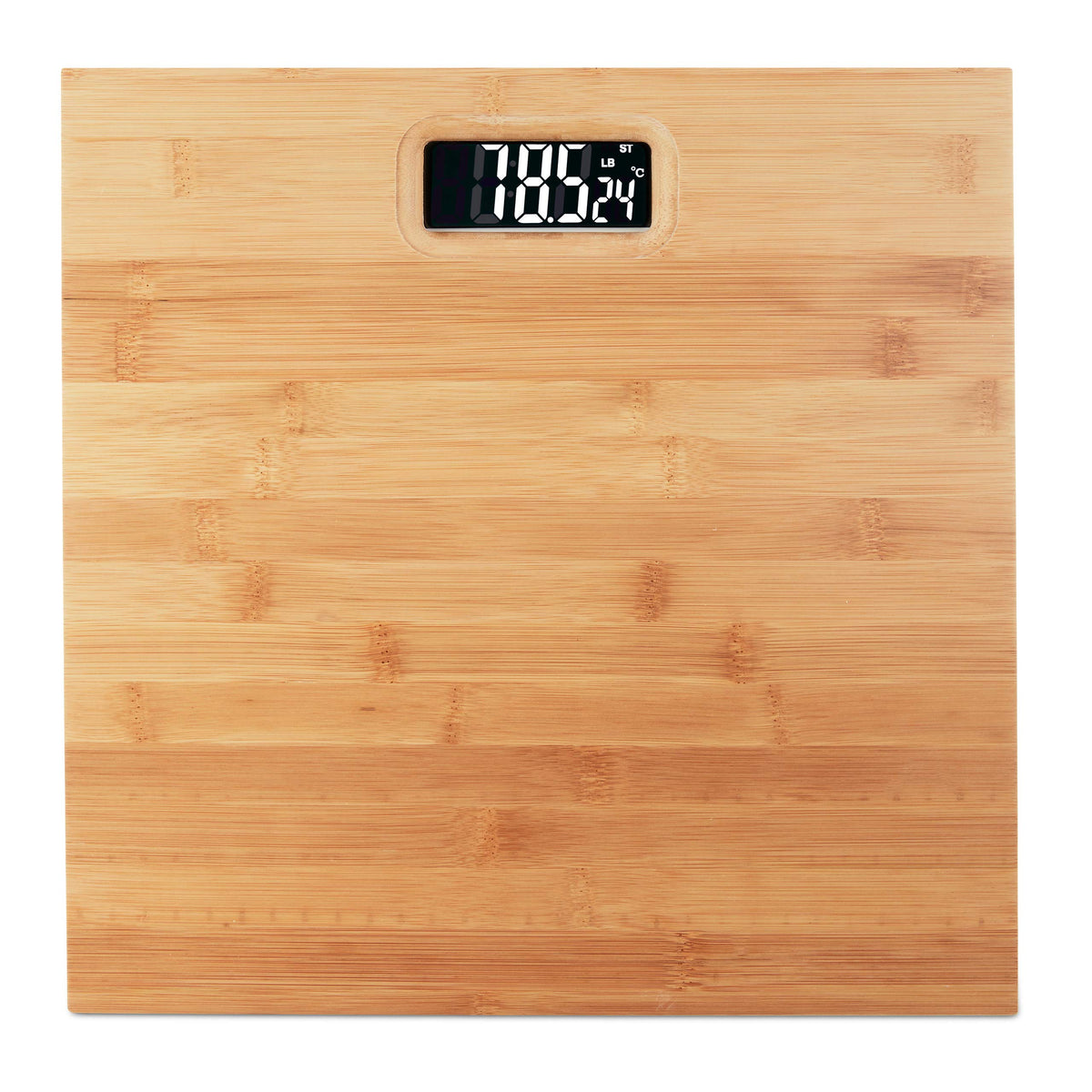 Bilancia Pesapersone Digitale, Portata Massima 180 kg, a Batterie, Pesa Persona, HxLxP: 3 x 30 x 30 cm, Marrone