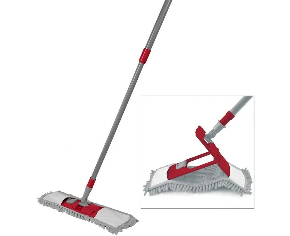 Scopa Mop Microfibra Manico Telescopico 88-130cm Lavabile
