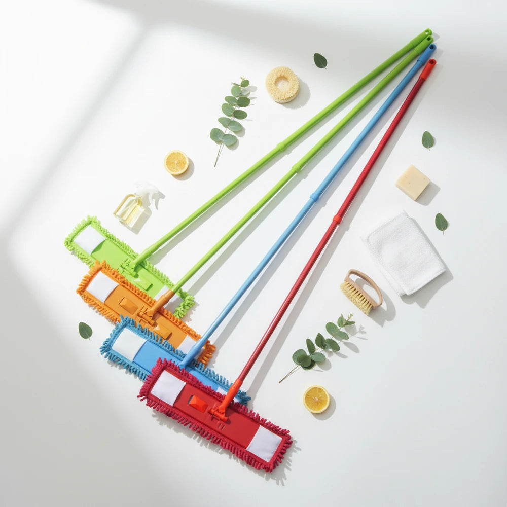Scopa Mop Microfibra Manico Telescopico 88-130cm Lavabile