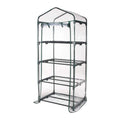 Serra da giardino portatile a 4 ripiani 158 × 68 × 50 cm con porta arrotolabile