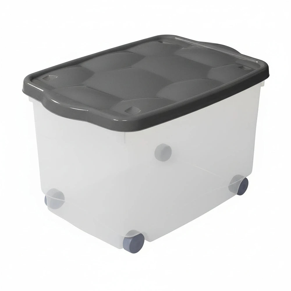 Contenitore Box Con Coperchio e Ruote 60X40X36 Colori Assortiti