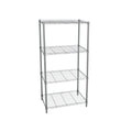 Scaffale metallico cromato da interno ed esterno, 4 ripiani 56 x 35 x 120 cm