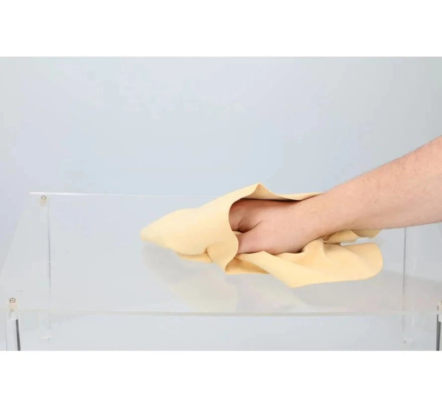 Panno Scamasciato in Vera Pelle per Auto 55x33 cm – Asciugatura Senza Aloni