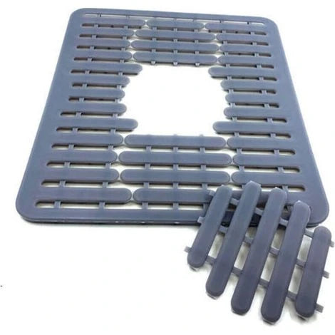 Tappetino in Silicone per Lavello 32x28 cm – Grigio, Antiscivolo e Resistente al Calore