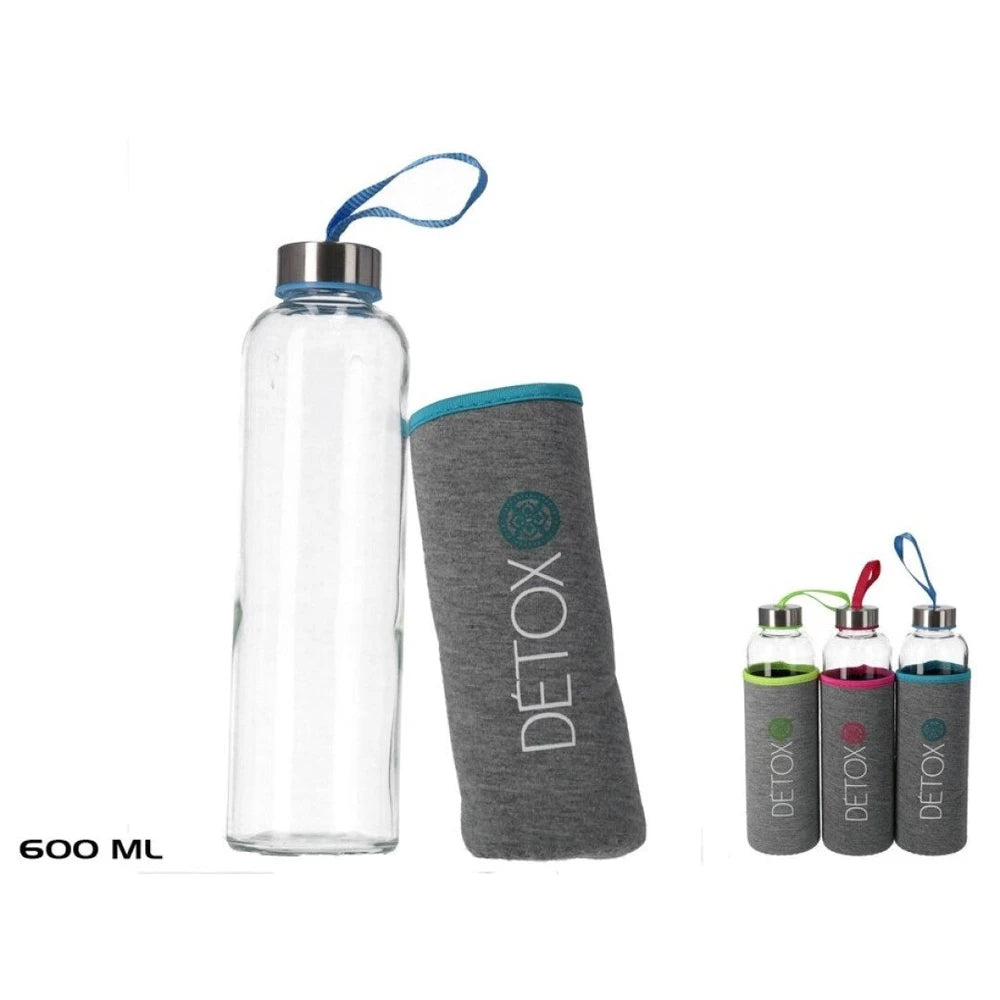 Borracce in Vetro 600ml con Custodia Termica Set 3 Pz