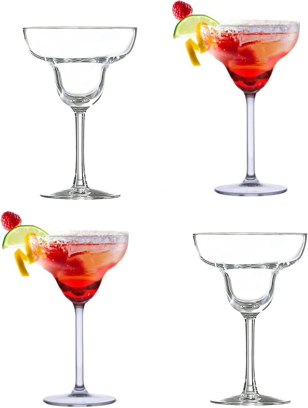 Set di 4 bicchieri da cocktail in vetro a margarita da 250 ml