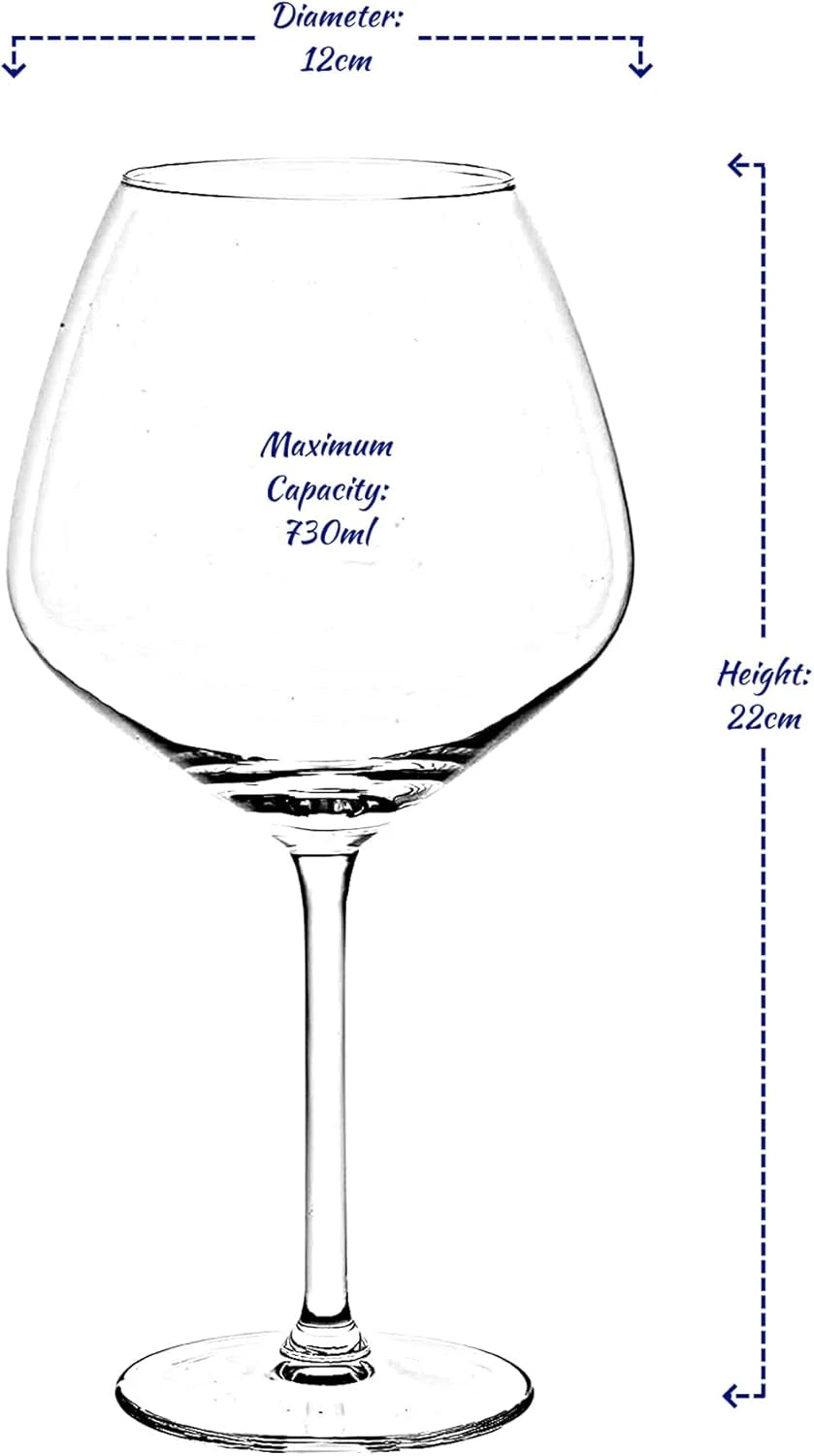 Set 4 Bicchieri Gin Tonic 730ml Copa Balloon Vetro Alpina