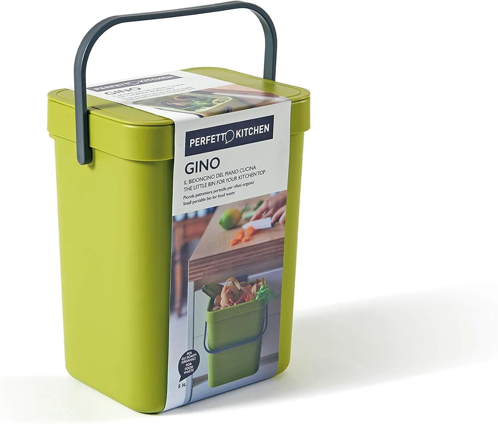 Pattumiera Umido 5L Gino da Appendere - Bidone Organico Cucina 5 Colori