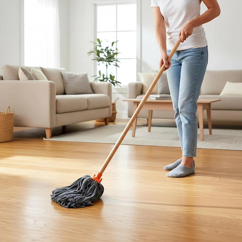 Tête de balai microfibre professionnelle 200 g grise - Fil coupé, lavable à 60° pour sols