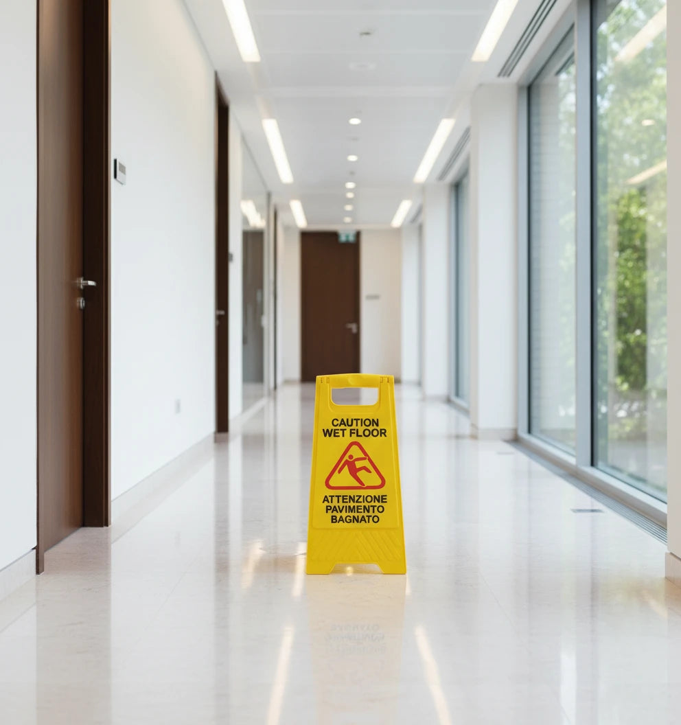 Cartello Pavimento Bagnato Wet Floor Giallo Segnale di Pericolo