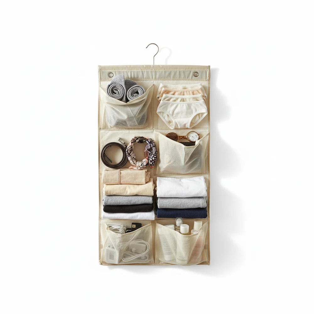 Organizer Pensile 8 Tasche TNT Ecru 46x84cm - Easystorage Perfetto