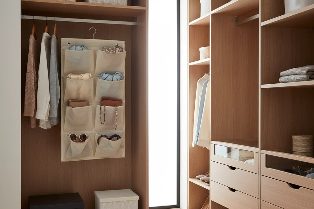 Organizer Pensile 8 Tasche TNT Ecru 46x84cm - Easystorage Perfetto
