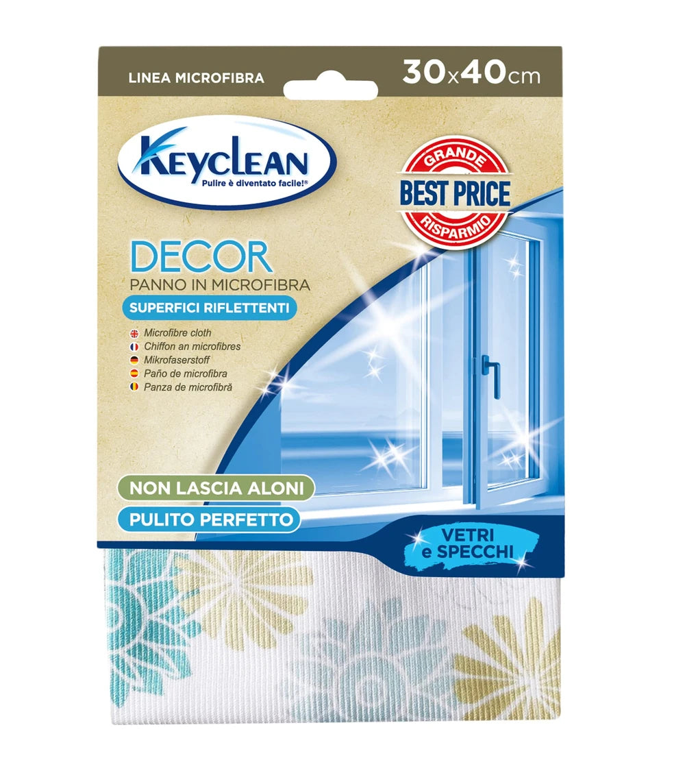 KEYCLEAN 12 PIECES X MICROFIBER DECORATIVE GLASS CLOTH 30X40CM