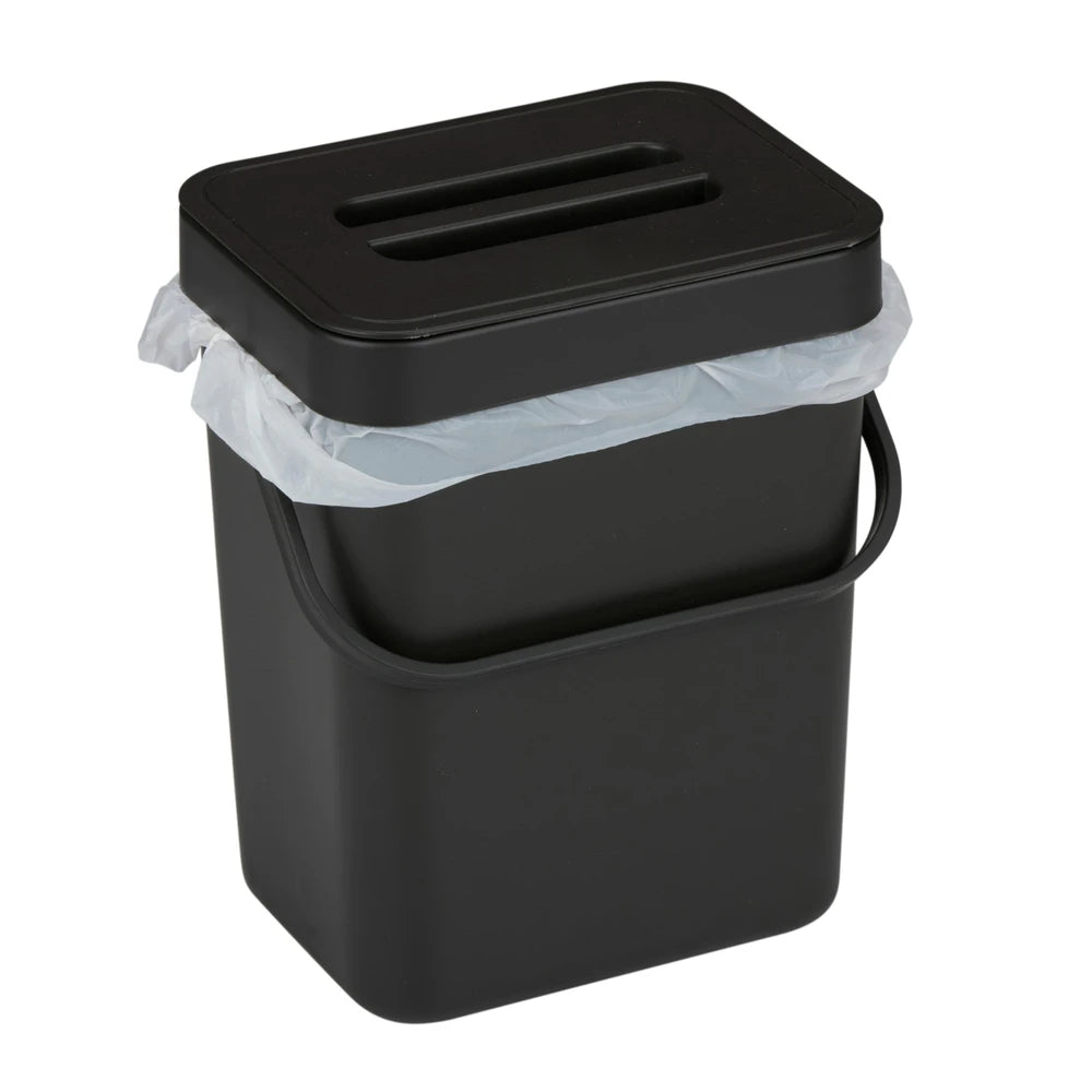 Poubelle suspendue Gino Avio 5L - Poubelle de cuisine bio avec couvercle