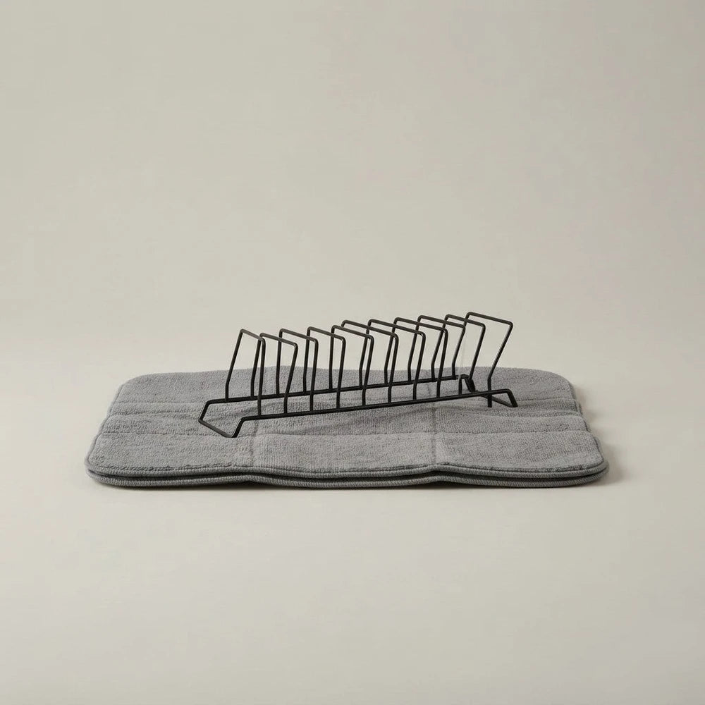 Égouttoir à vaisselle en microfibre avec grille à 9 compartiments