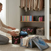 LOT DE 4 BOÎTES DE CONTENTION EN CARTON GAIN DE PLACE 50 X 40 X 25 CM POUR LINGE, OBJETS OU VÊTEMENTS