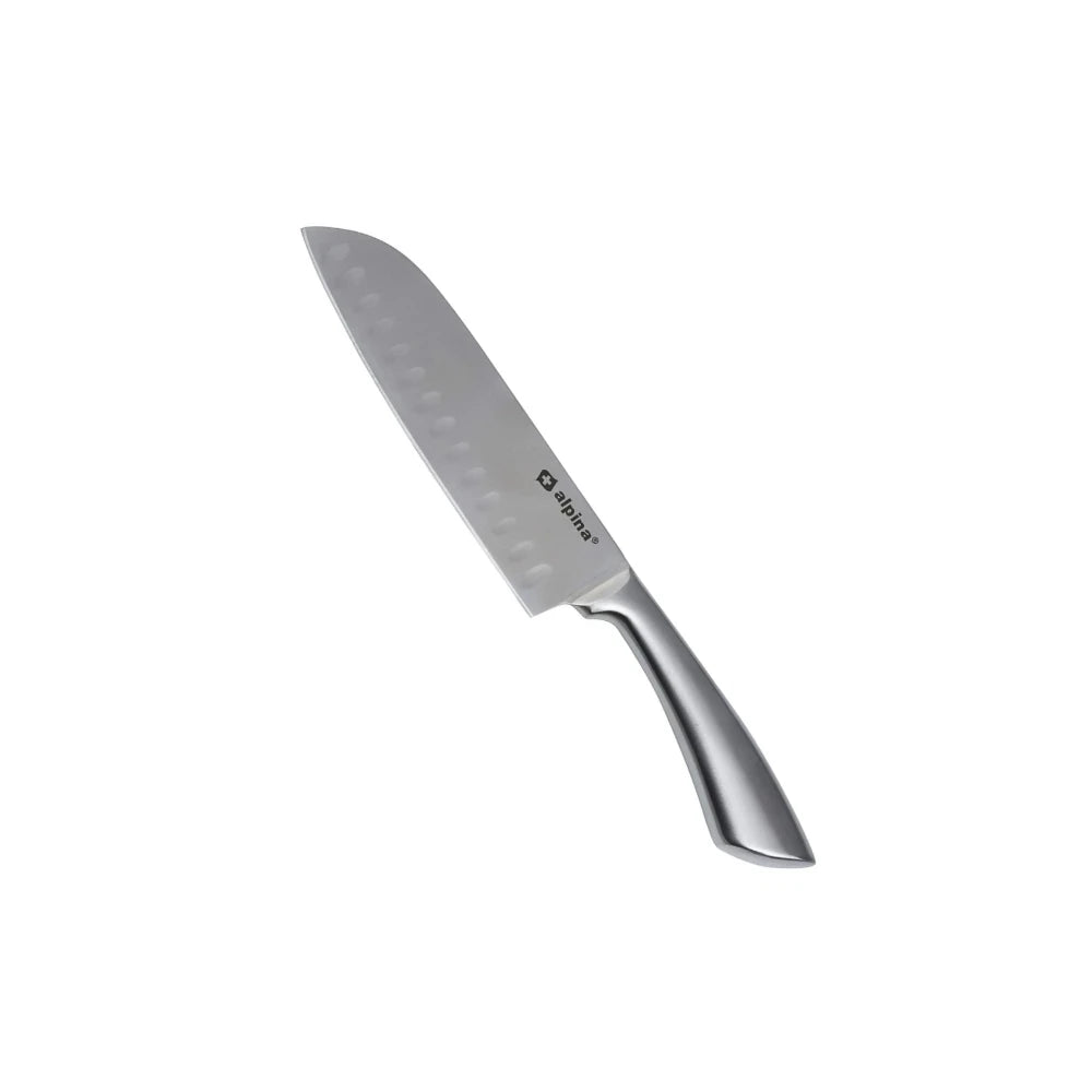 Coltello Santoku 32 cm – Lama Alveolata in Acciaio Inox, Manico Ergonomico