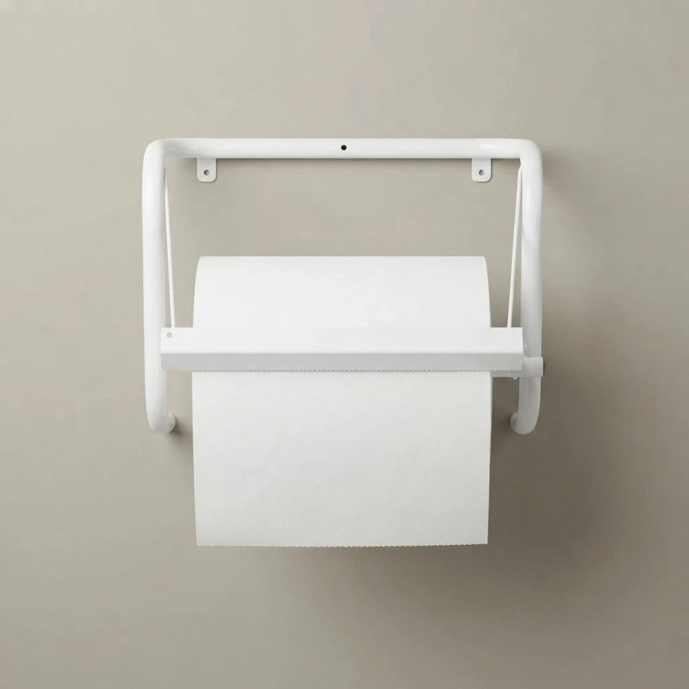 Portarotolo Industriale Parete 39x42cm Bianco Tagliacarte