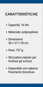 Secchio Professionale 16L con Strizzatore Rialzato – Lillo