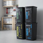 Set 4 Pattumiere Silver 50L Raccolta Differenziata + 40 Sacchetti