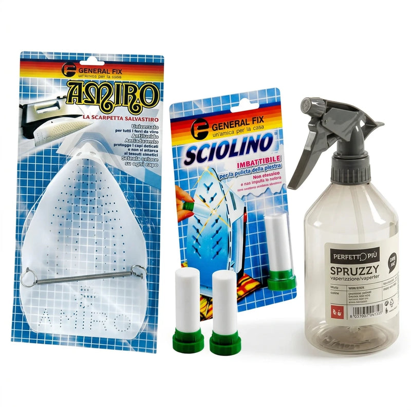 Set Accessori per Stiratura - Cuffia Salvastiro, Sciolino e Spruzzino